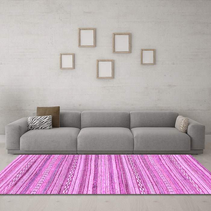 Machine Washable Abstract Purple Modern Area Rugs in a Living Room, wshabs2873pur
