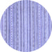 Round Abstract Blue Modern Rug, abs2873blu