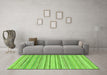 Machine Washable Abstract Green Modern Area Rugs in a Living Room,, wshabs2873grn