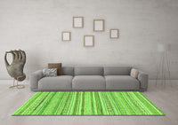 Machine Washable Abstract Green Modern Rug, wshabs2873grn