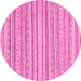 Round Abstract Pink Modern Rug, abs2873pnk