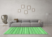 Machine Washable Abstract Emerald Green Modern Rug, wshabs2873emgrn