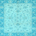 Square Abstract Light Blue Modern Rug, abs2874lblu