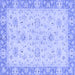 Square Abstract Blue Modern Rug, abs2874blu