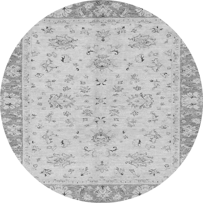 Round Abstract Gray Modern Rug, abs2874gry