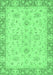 Machine Washable Abstract Emerald Green Modern Area Rugs, wshabs2874emgrn