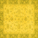 Square Abstract Yellow Modern Rug, abs2874yw