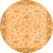 Round Abstract Orange Modern Rug, abs2874org