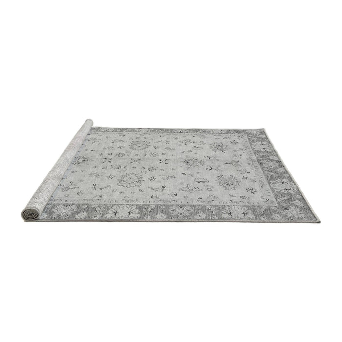 Sideview of Machine Washable Abstract Gray Modern Rug, wshabs2874gry
