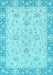 Abstract Light Blue Modern Rug, abs2874lblu