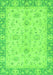 Machine Washable Abstract Green Modern Area Rugs, wshabs2874grn