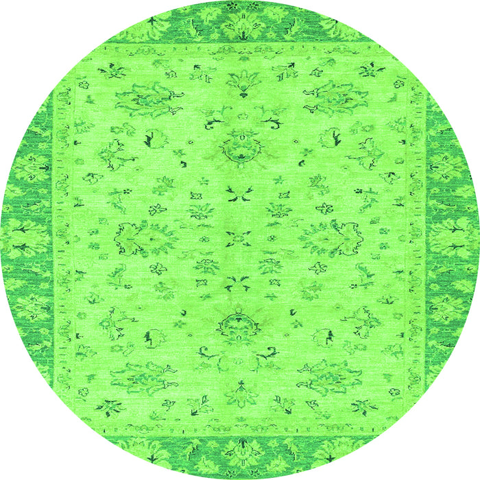 Round Abstract Green Modern Rug, abs2874grn