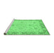 Sideview of Machine Washable Abstract Emerald Green Modern Area Rugs, wshabs2874emgrn