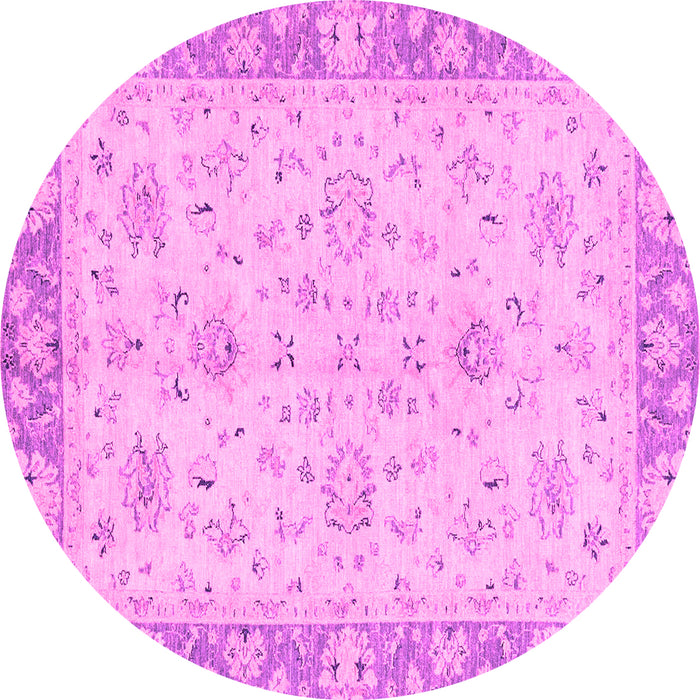 Round Machine Washable Abstract Pink Modern Rug, wshabs2874pnk