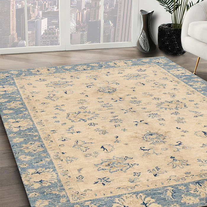 Machine Washable Abstract Pastel Orange Rug in a Family Room, wshabs2874