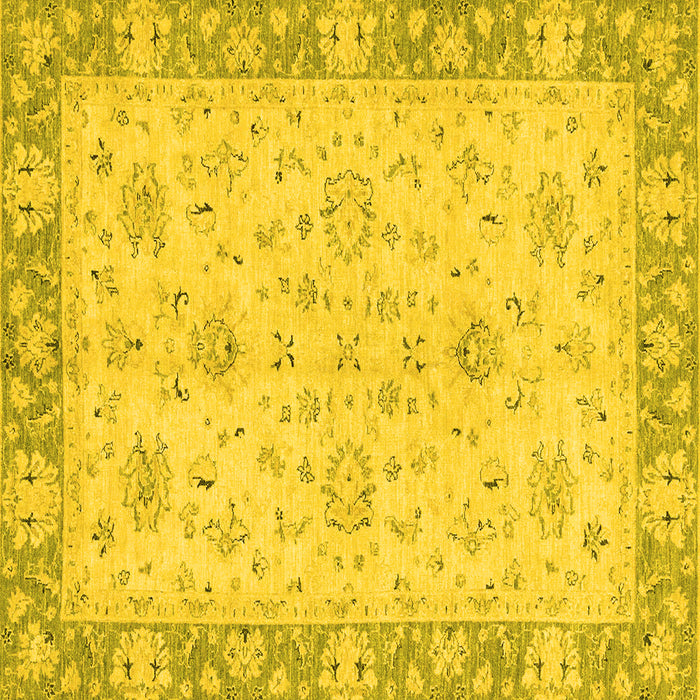 Square Machine Washable Abstract Yellow Modern Rug, wshabs2874yw