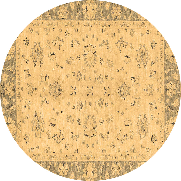 Round Abstract Brown Modern Rug, abs2874brn