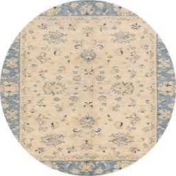 Round Abstract Pastel Orange Modern Rug, abs2874