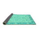 Sideview of Abstract Turquoise Modern Rug, abs2874turq