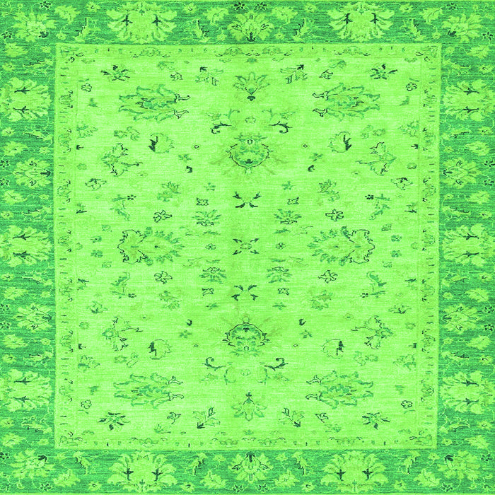 Square Abstract Green Modern Rug, abs2874grn