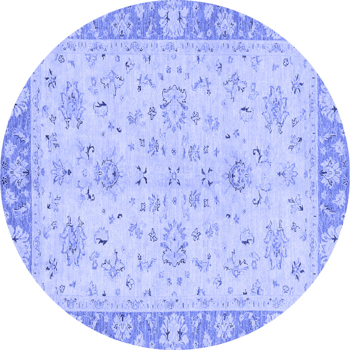 Round Abstract Blue Modern Rug, abs2874blu