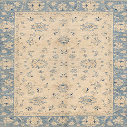 Square Abstract Pastel Orange Modern Rug, abs2874