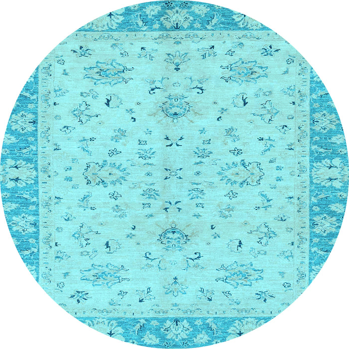 Round Machine Washable Abstract Light Blue Modern Rug, wshabs2874lblu