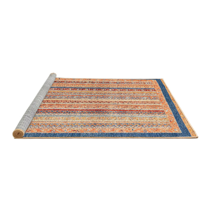 Sideview of Machine Washable Abstract Brown Sugar Brown Rug, wshabs2875