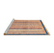 Sideview of Machine Washable Abstract Brown Sugar Brown Rug, wshabs2875