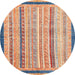 Round Abstract Brown Modern Rug, abs2875