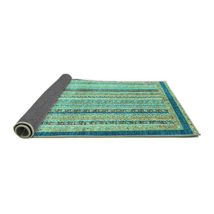 Sideview of Abstract Turquoise Modern Rug, abs2875turq