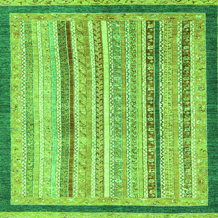 Square Machine Washable Abstract Green Modern Area Rugs, wshabs2875grn