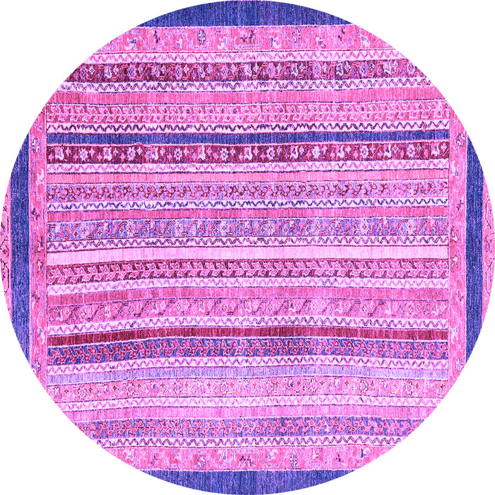 Round Machine Washable Abstract Purple Modern Area Rugs, wshabs2875pur