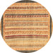 Round Abstract Brown Modern Rug, abs2875brn