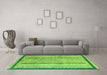 Machine Washable Abstract Green Modern Area Rugs in a Living Room,, wshabs2875grn