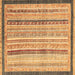 Square Abstract Brown Modern Rug, abs2875brn