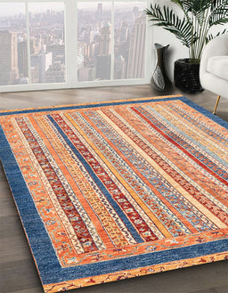 Abstract Brown Modern Rug in Family Room, abs2875