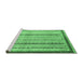 Sideview of Machine Washable Abstract Emerald Green Modern Area Rugs, wshabs2875emgrn