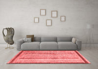 Machine Washable Abstract Red Modern Rug, wshabs2875red