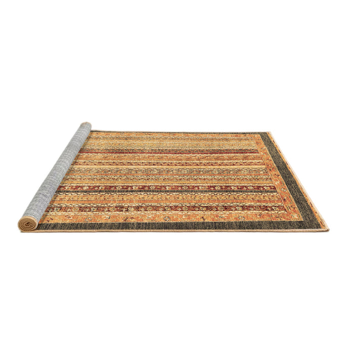 Sideview of Machine Washable Abstract Brown Modern Rug, wshabs2875brn