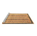 Sideview of Machine Washable Abstract Brown Modern Rug, wshabs2875brn