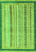 Machine Washable Abstract Green Modern Area Rugs, wshabs2875grn