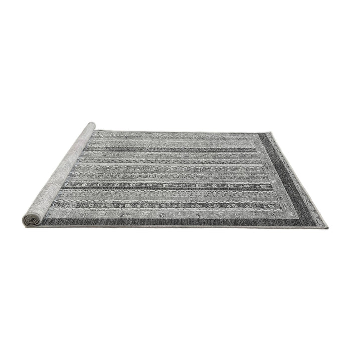 Sideview of Machine Washable Abstract Gray Modern Rug, wshabs2875gry