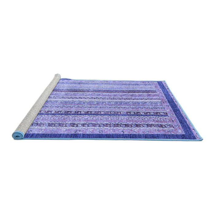 Sideview of Machine Washable Abstract Blue Modern Rug, wshabs2875blu