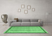 Machine Washable Abstract Emerald Green Modern Area Rugs in a Living Room,, wshabs2875emgrn