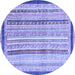 Round Abstract Blue Modern Rug, abs2875blu