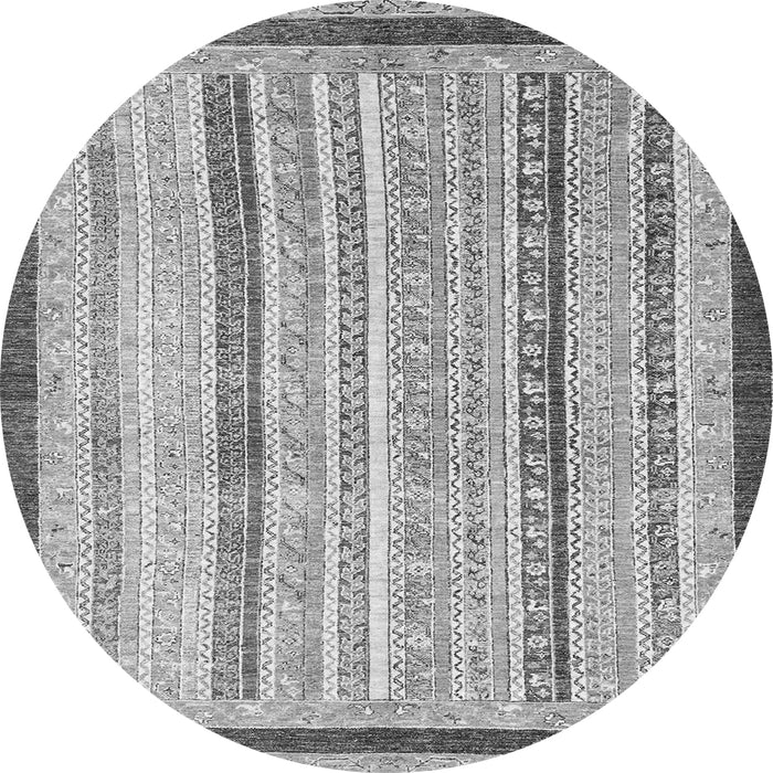 Round Machine Washable Abstract Gray Modern Rug, wshabs2875gry