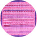 Round Abstract Pink Modern Rug, abs2875pnk