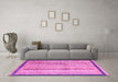 Machine Washable Abstract Pink Modern Rug in a Living Room, wshabs2875pnk