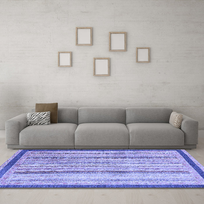 Machine Washable Abstract Blue Modern Rug in a Living Room, wshabs2875blu
